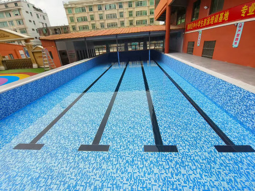 建湖学校钢结构拼装游泳池防水胶膜泳池项目